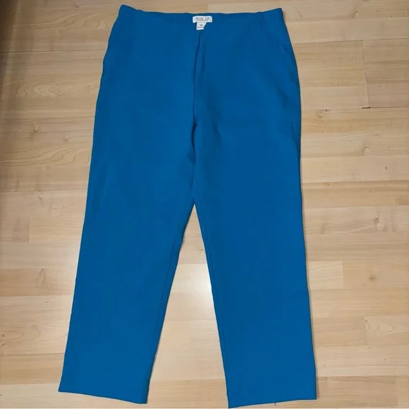 Rachel Zoe Women Hi-Rise Size 14 Waist Slim Leg Ankle Blue Trouser Pants Office - Picture 2 of 9